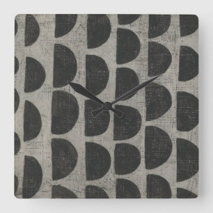 Stone - Halbkreise Quadratische Wanduhr