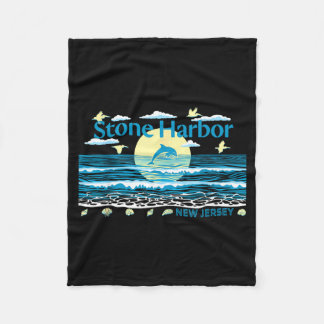 Stone Harbor NJ Delfin Pelikan Wellen Strand Fleecedecke