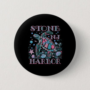 Stone Harbor Nj Schildkrötenliebhaber Bunter Stran Button
