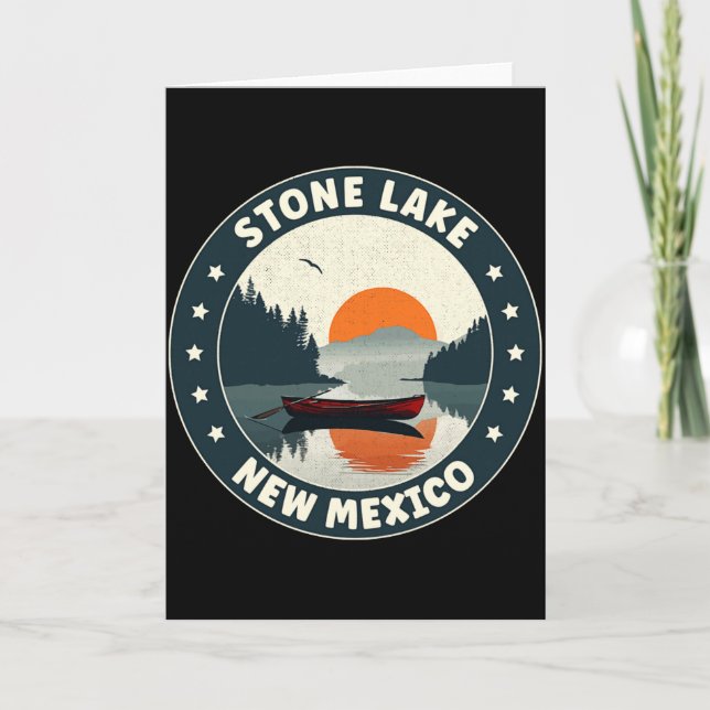 Stone Lake New Mexico Sonnenuntergang T-Shirt  Karte (Vorderseite)