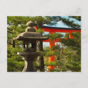 Stone Lantern and Torii Gate Postkarte