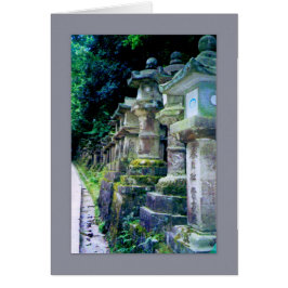 Stone Lanterns, Nara, Japan Card