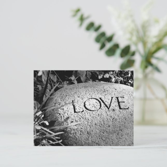 Stone "Liebe" Postkarte (Stehend Vorderseite)