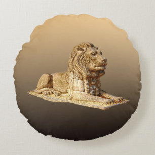 Stone Lion Rundes Kissen