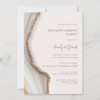 Stone Marble Agate Housewärming Party Einladung