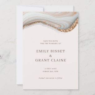 Stone Marble Agate Save the Date Einladung