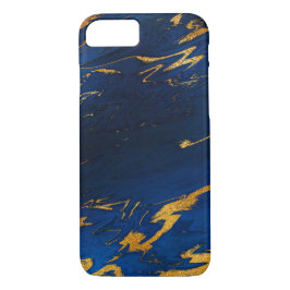 Stone Marble Cobalt Blue Gold Black iPhone Samsung Case-Mate iPhone Hülle
