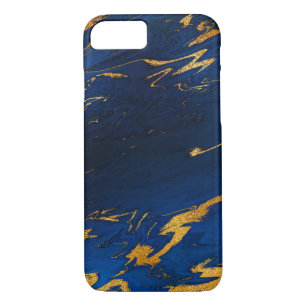Stone Marble Cobalt Blue Gold Black iPhone Samsung Case-Mate iPhone Hülle