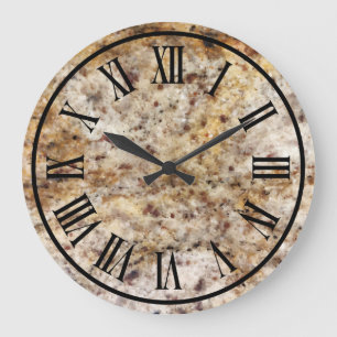 Stone Marble Look Roman Numberal Große Wanduhr