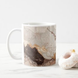 Stone Marble Print Beige and White Kaffeetasse