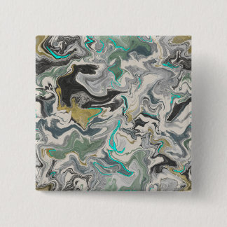 Stone Marbling with Turquoise Veins 2" Square Button