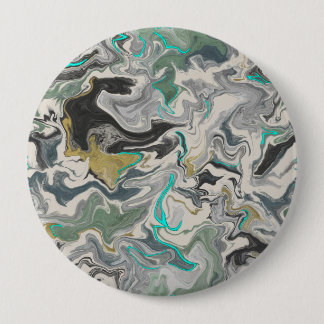 Stone Marbling with Turquoise Veins 4" Round Button