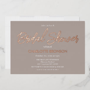 Stone Minimalist Script Brautparty Rose Gold Folieneinladung