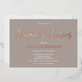 Stone Minimalistisch Script Brautparty Rose Gold Folieneinladung