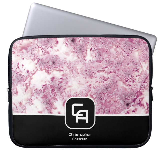 Stone Monogram Wine Laptopschutzhülle (Vorderseite)