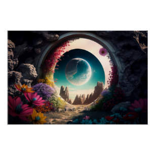 Stone Moon Gate Poster