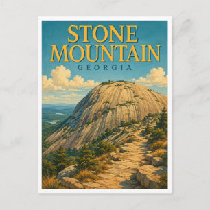 Stone Mountain Georgia Granit-Gipfel GeoSaga Postkarte