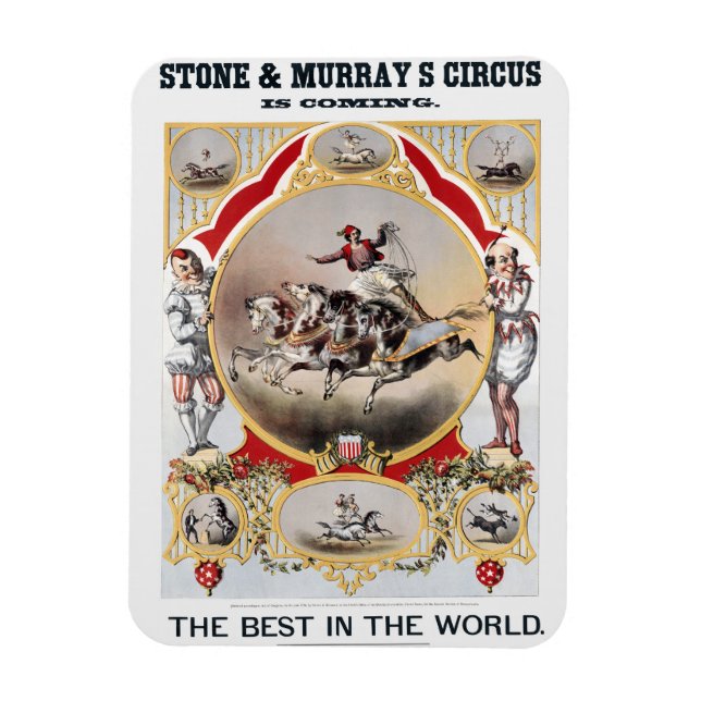 Stone & Murray's Circus, Circa 1870. Magnet (Vertikal)