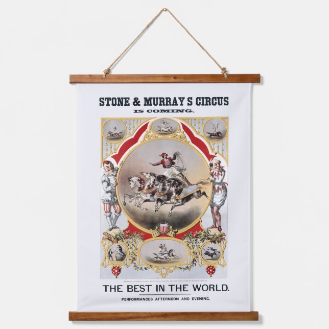 Stone & Murray's Circus, Circa 1870. Wandteppich Mit Holzrahmen (Vorderseite)