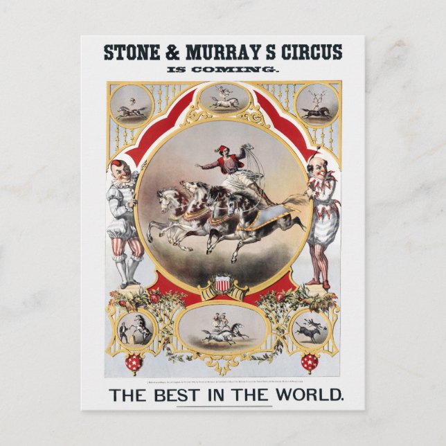Stone & Murray's Zirkus, circa 1870. Postkarte (Vorderseite)
