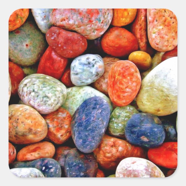 Stone & Pebble Quadratischer Aufkleber (Vorderseite)