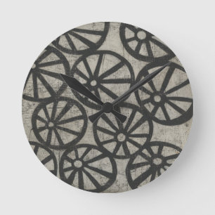 Stone - Räder Runde Wanduhr