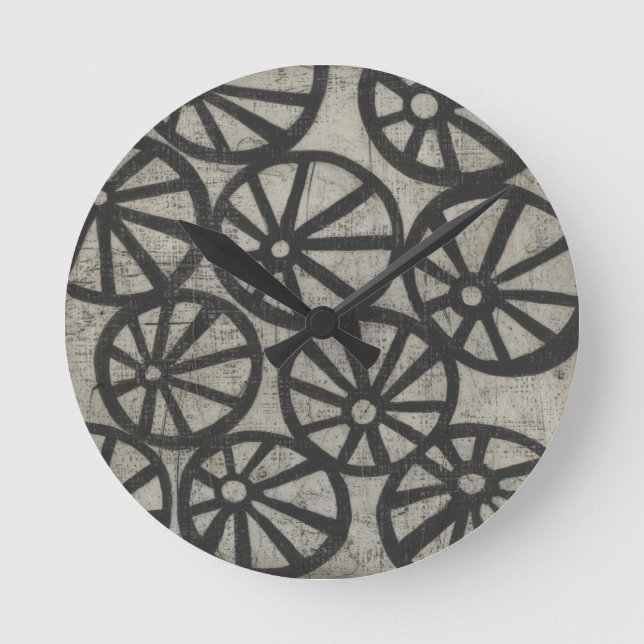 Stone - Räder Runde Wanduhr (Vorderseite)