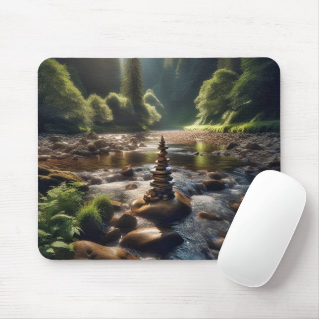 Stone River Cairn Mousepad (Mit Mouse)