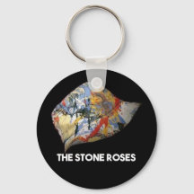 Stone Rose Hat Manchester Button Key Ring