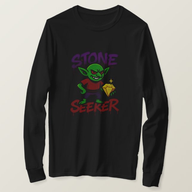 Stone Seeker - Fantasy Goblin | NUR SCHWARZ T-Shirt (Design vorne)