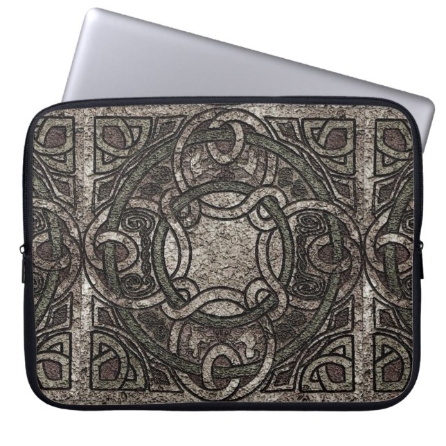 Stone Texture Celtic Knot Pattern Laptop-Sieb Laptopschutzhülle (Vorderseite)