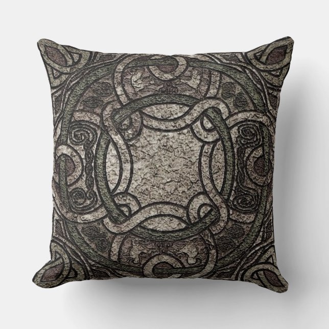 Stone Texture Celtic Knot Throw Kissen Kissen (Vorderseite)