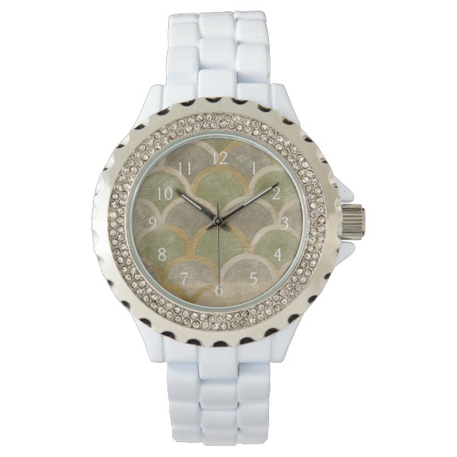 Stone Tile Design von Chariklia Zarris Armbanduhr (Vorderseite)