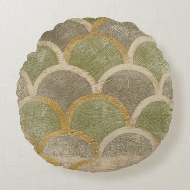 Stone Tile Design von Chariklia Zarris Rundes Kissen (Vorderseite)