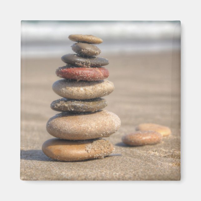 Stone Tower on Beach Magnet (Vorne)