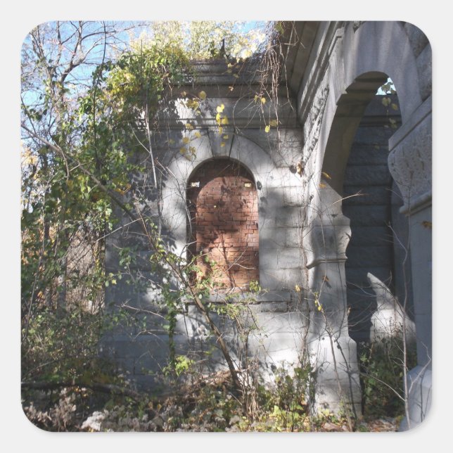 Stone und Brick Quadratischer Aufkleber (Vorderseite)