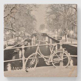Stone Untersetzer Amsterdam im Schnee