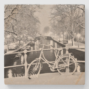 Stone Untersetzer Amsterdam im Schnee