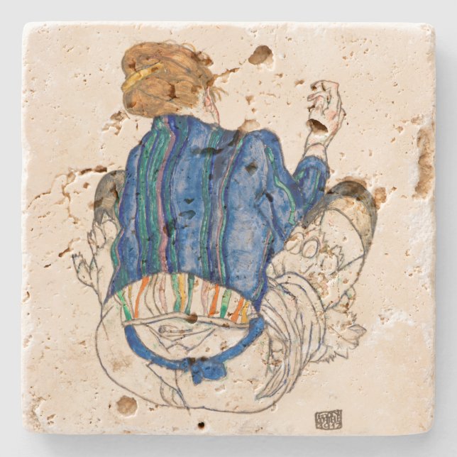 STONE UNTERSETZER: EGON SCHIELE: FRAU STEINUNTERSETZER (Vorderseite)