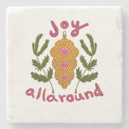 Stone Untersetzer Freude rund um den Weihnachtskie