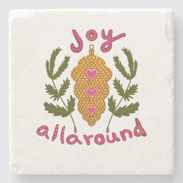 Stone Untersetzer Freude rund um den Weihnachtskie (Vorderseite)