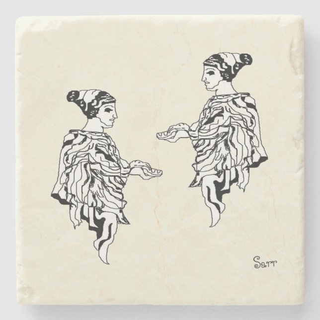 Stone Untersetzer: Griechische Statue Steinuntersetzer (Vorderseite)