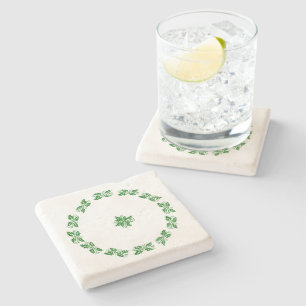 Stone Untersetzer - Holly Wreath