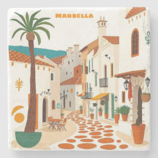 Stone Untersetzer Marbella Stadt Spanien Bar Wohng