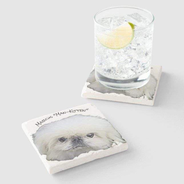 Stone Untersetzer Marcus, "Man-Kitten" (Seitenansicht)