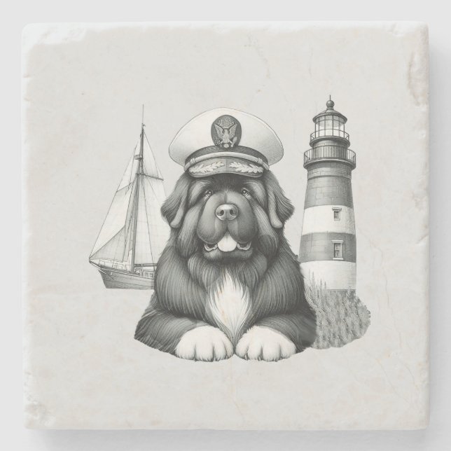 Stone Untersetzer Newf Capt'n of the Watch (Vorderseite)