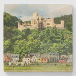 Stone Untersetzer Rhine River Castle, Deutschland