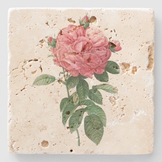 STONE UNTERSETZER: ROSE BLOSSOM STEINUNTERSETZER (Vorderseite)