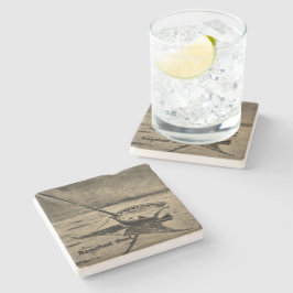Stone Untersetzer Sailboat On Beach Custom