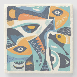 Stone Untersetzer Sea Theme